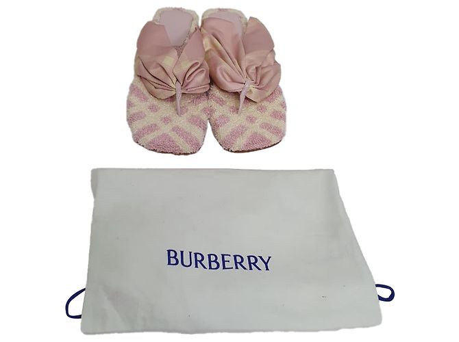Burberry Check bedruckte Sandalen mit offener Zehenpartie aus rosa Baumwolle Braun Pink - Ansicht 11