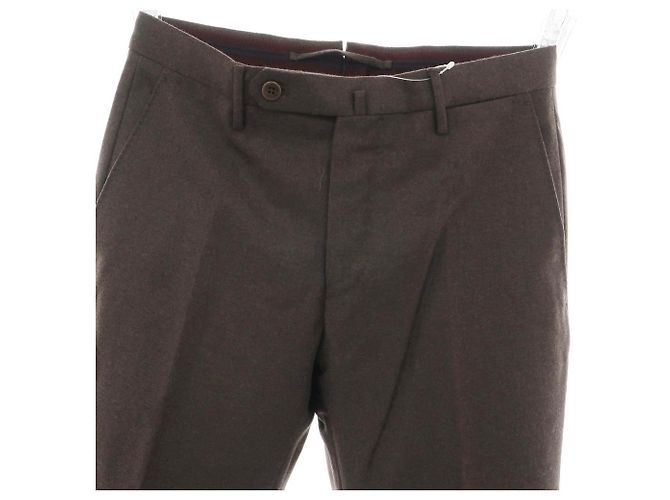 Autre Marque Pantalones de lana Super 100's Incotex Castaño Marrón oscuro - vista 2