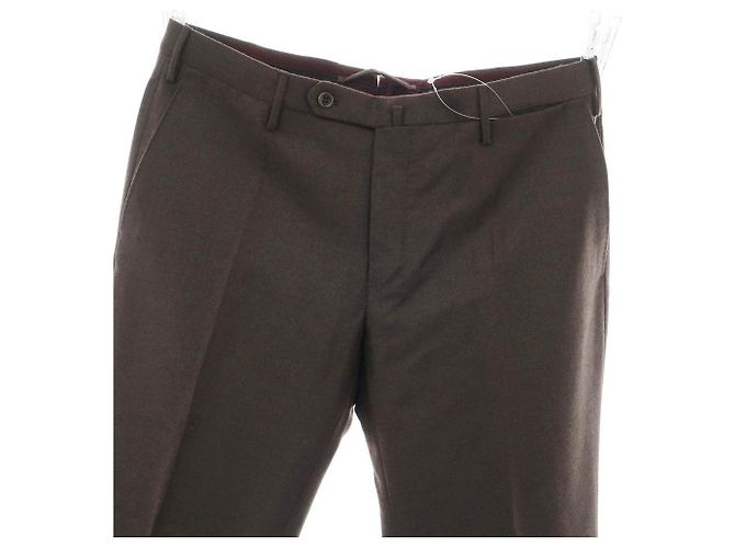 Autre Marque Pantalones de lana Super 100's Incotex Bronce Marrón oscuro - vista 2
