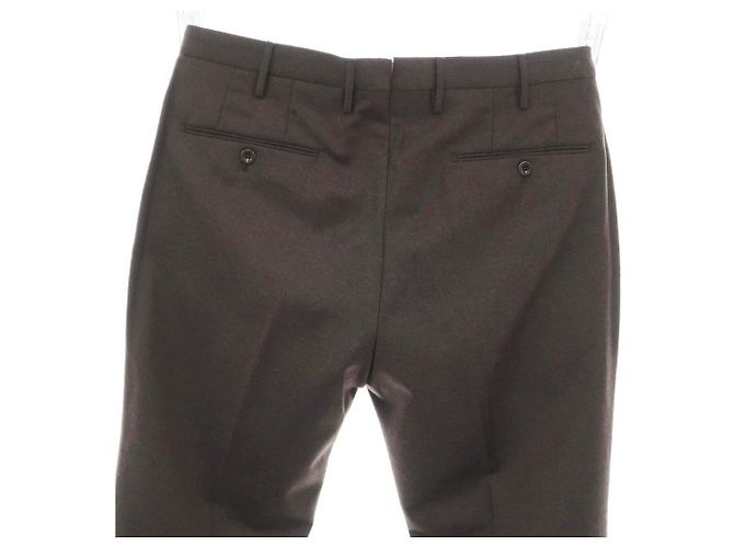 Autre Marque Pantalones de lana Super 100's Incotex Bronce Marrón oscuro - vista 5