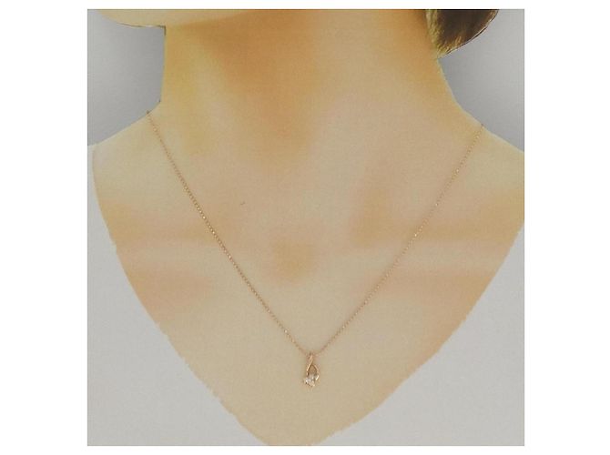Autre Marque Collana in oro rosa K10 e diamanti - vista 6