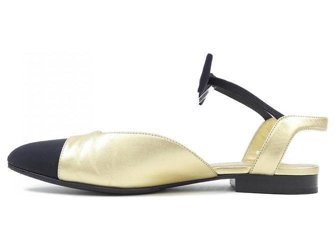 Chanel Leder-Sneaker Schwarz Golden - Ansicht 2