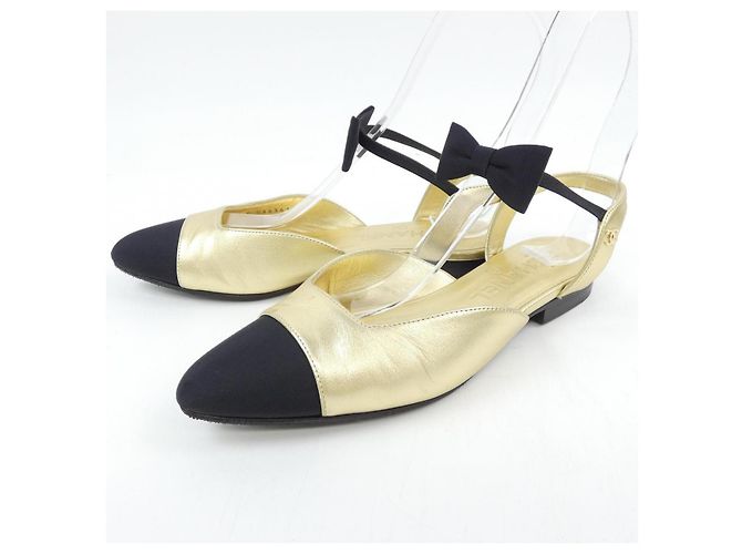 Chanel Leder-Sneaker Schwarz Golden - Ansicht 3