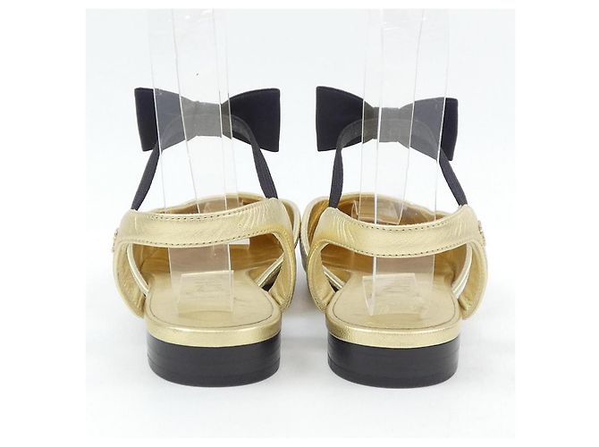 Chanel Leder-Sneaker Schwarz Golden - Ansicht 4