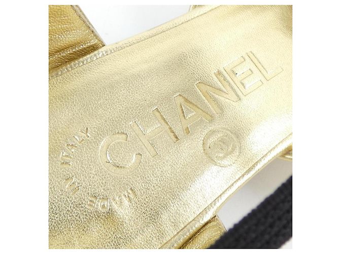 Chanel Leder-Sneaker Schwarz Golden - Ansicht 6