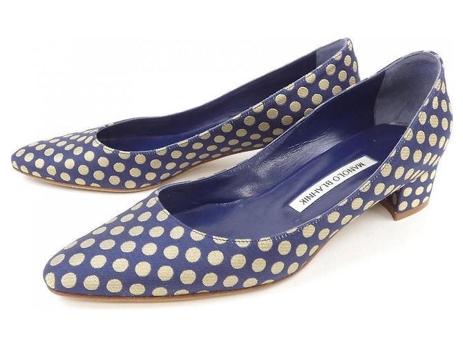 Escarpins Manolo Blahnik Bleu - vue 3