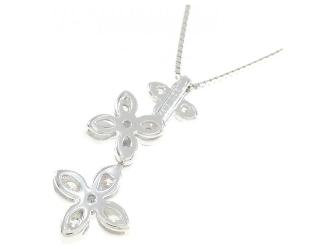 Autre Marque Collana a Fiore in Diamanti in Oro Bianco Au750 Argento - vista 4