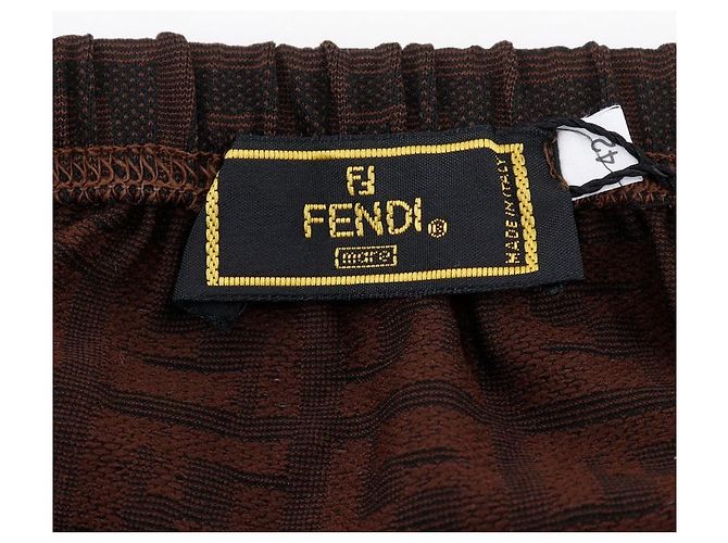 Falda Fendi Zucca de nylon Castaño - vista 11