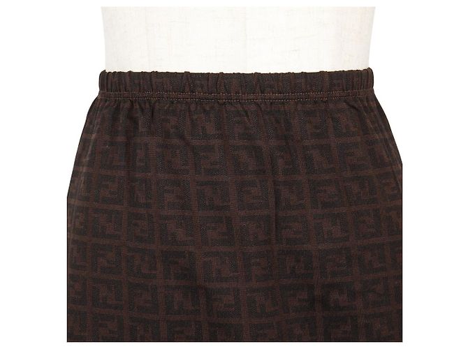 Falda Fendi Zucca de nylon Castaño - vista 2