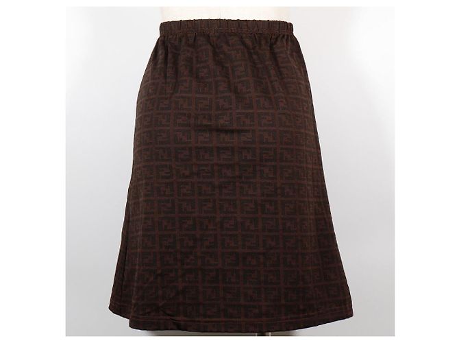 Falda Fendi Zucca de nylon Castaño - vista 3