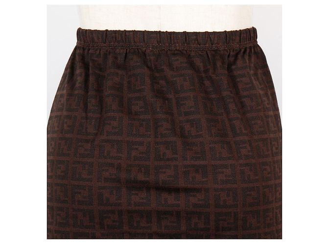 Falda Fendi Zucca de nylon Castaño - vista 4