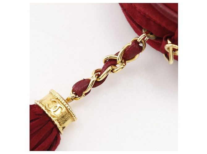 Borsa a tracolla con catena in scamosciato Chanel Coco Mark Rosso - vista 13