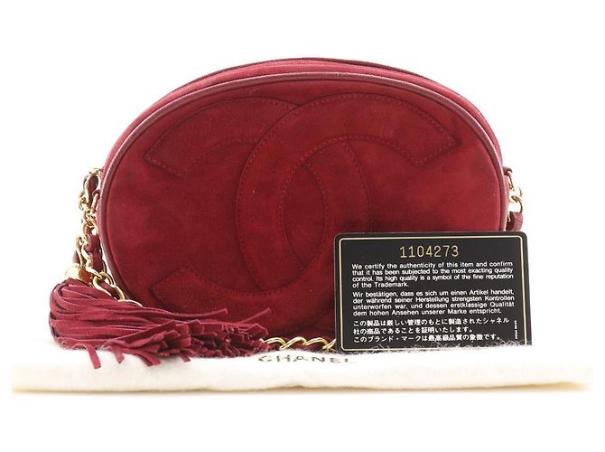 Borsa a tracolla con catena in scamosciato Chanel Coco Mark Rosso - vista 19