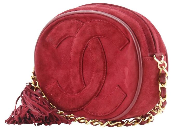 Borsa a tracolla con catena in scamosciato Chanel Coco Mark Rosso - vista 2