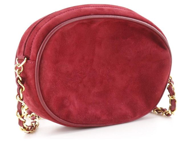 Borsa a tracolla con catena in scamosciato Chanel Coco Mark Rosso - vista 3