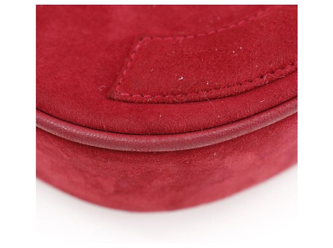 Borsa a tracolla con catena in scamosciato Chanel Coco Mark Rosso - vista 4