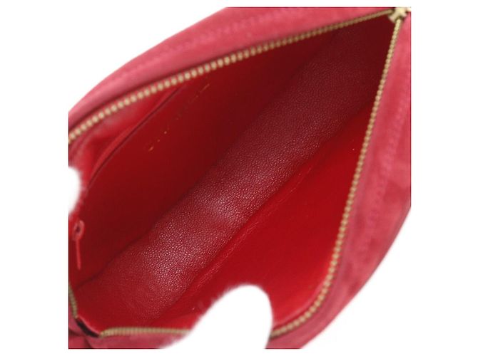 Borsa a tracolla con catena in scamosciato Chanel Coco Mark Rosso - vista 8