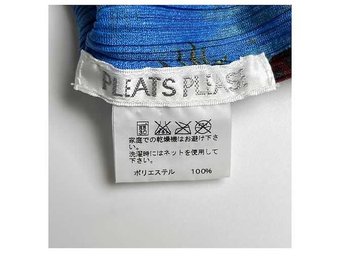 Issey Miyake Polyester T-Shirt PLEATS PLEASE PP13-FK362 Blau - Ansicht 5
