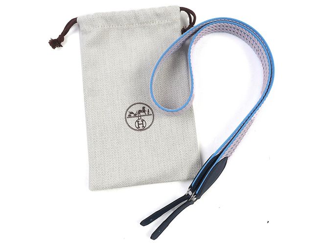 Hermès Tracolla in tela Hermes Kaval To-Go Blu - vista 2