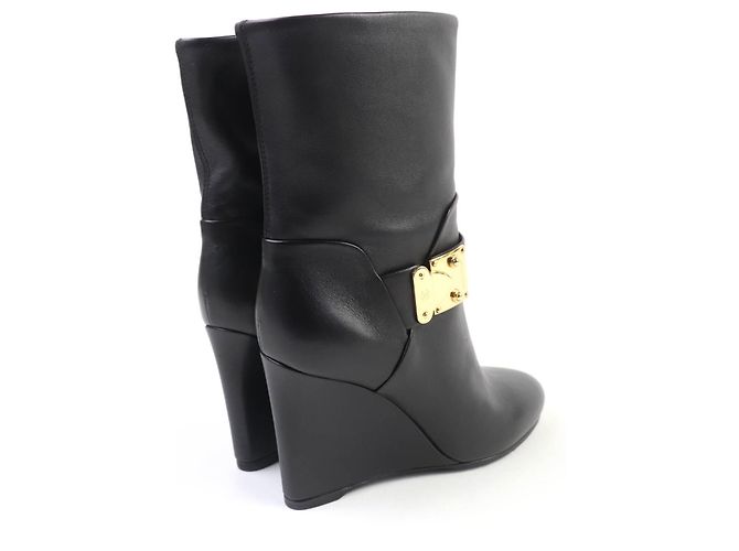 Botines cortos de cuero Louis Vuitton Negro - vista 2