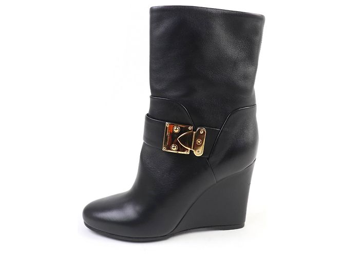 Botines cortos de cuero Louis Vuitton Negro - vista 4