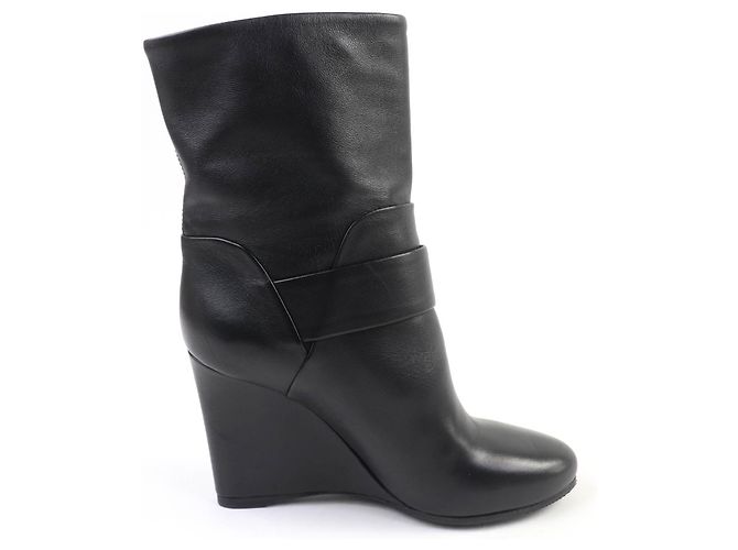 Botines cortos de cuero Louis Vuitton Negro - vista 5