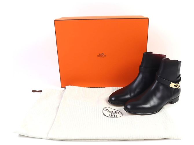 Hermès Botas curtas de couro Neo Kelly com fivela Preto - vista 2