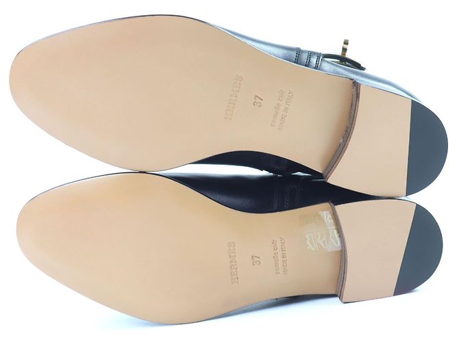 Hermès Botas curtas de couro Neo Kelly com fivela Preto - vista 6