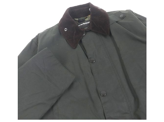 Autre Marque Barbour BORDER WAX JACKET Chaqueta de algodón encerado Verde Caqui - vista 2