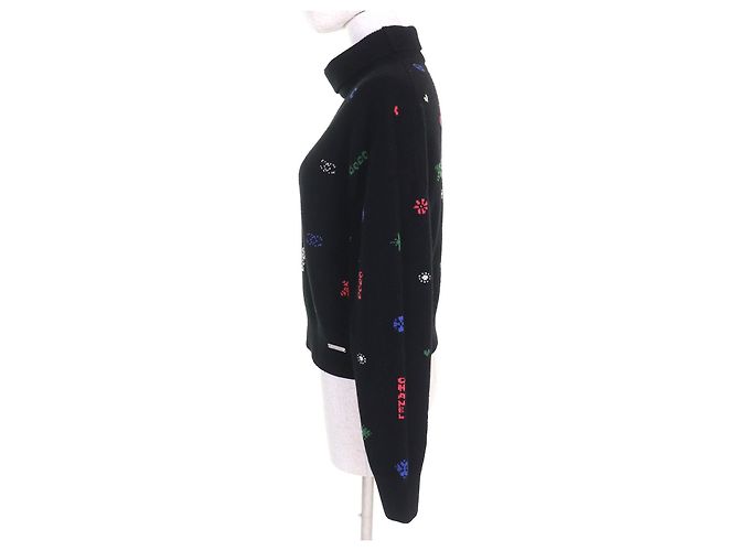 Chanel COCO Mark Kaschmirstrickpullover Schwarz - Ansicht 2