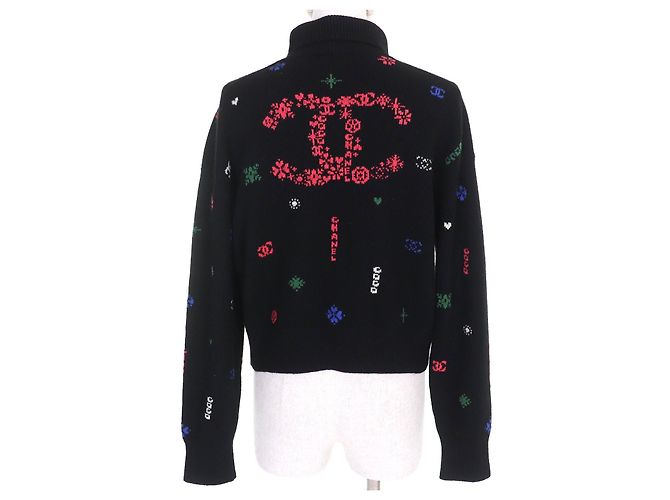 Chanel COCO Mark Kaschmirstrickpullover Schwarz - Ansicht 3