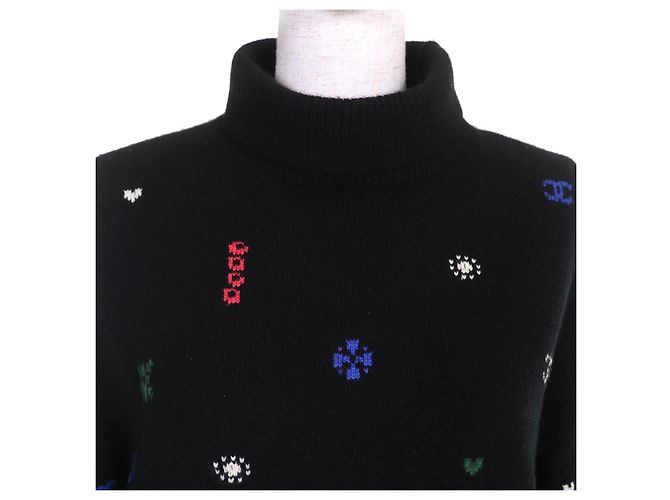 Chanel COCO Mark Kaschmirstrickpullover Schwarz - Ansicht 4