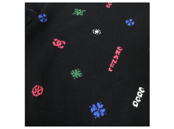 Chanel COCO Mark Kaschmirstrickpullover Schwarz - Ansicht 5