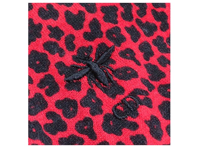 Punto de cachemira Christian Dior con estampado de leopardo y bordado de abeja Negro Roja - vista 5