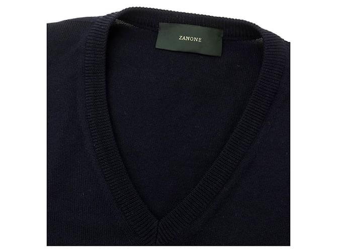 Autre Marque Zanone Wollstrickpullover Blau Marineblau - Ansicht 3