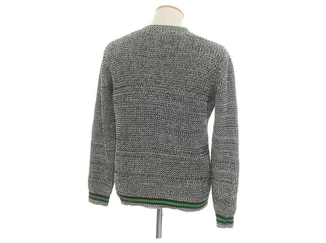 Autre Marque Roberto Collina Baumwollstrickpullover Schwarz Weiß Grün - Ansicht 2