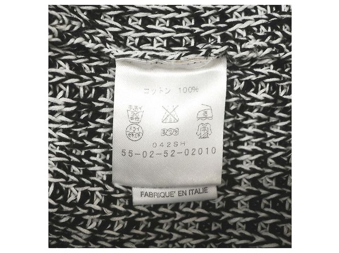 Autre Marque Roberto Collina Baumwollstrickpullover Schwarz Weiß Grün - Ansicht 5