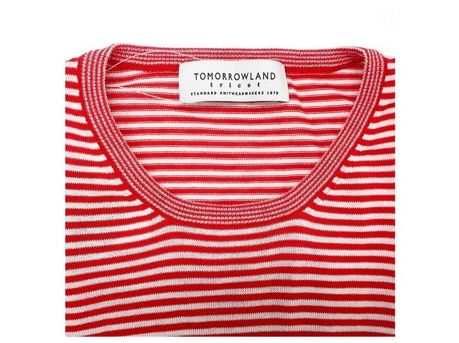 Autre Marque Jersey de punto de algodón a rayas TOMORROWLAND Blanco Roja - vista 3