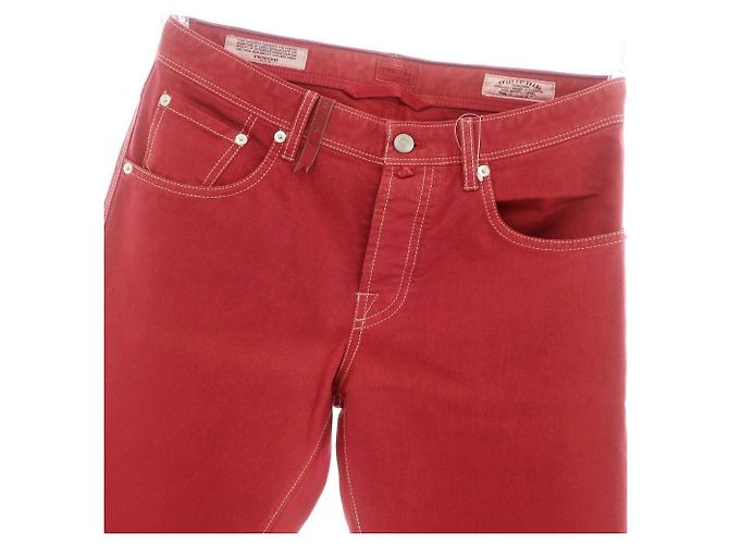 Autre Marque G.T.A TWISTED 5-Pocket-Hose aus Stretch-Baumwolle und Polyester Rot - Ansicht 2
