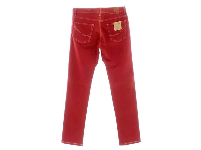 Autre Marque G.T.A TWISTED 5-Pocket-Hose aus Stretch-Baumwolle und Polyester Rot - Ansicht 4