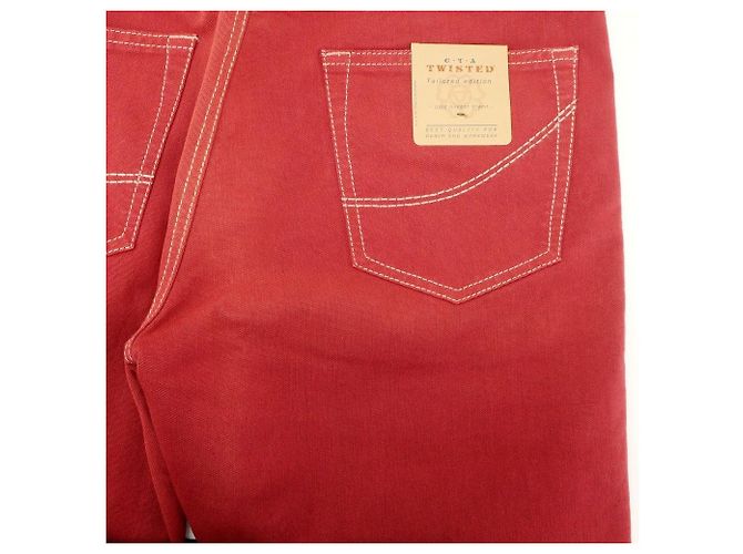 Autre Marque G.T.A TWISTED 5-Pocket-Hose aus Stretch-Baumwolle und Polyester Rot - Ansicht 9