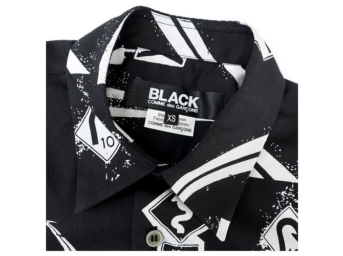 Autre Marque Camicia a maniche corte in cotone BLACK COMME des GARCONS Nero - vista 4