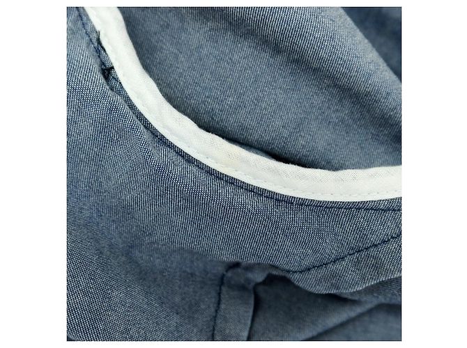 Autre Marque Jaqueta casual de algodão chambray Giannetto Azul - vista 5