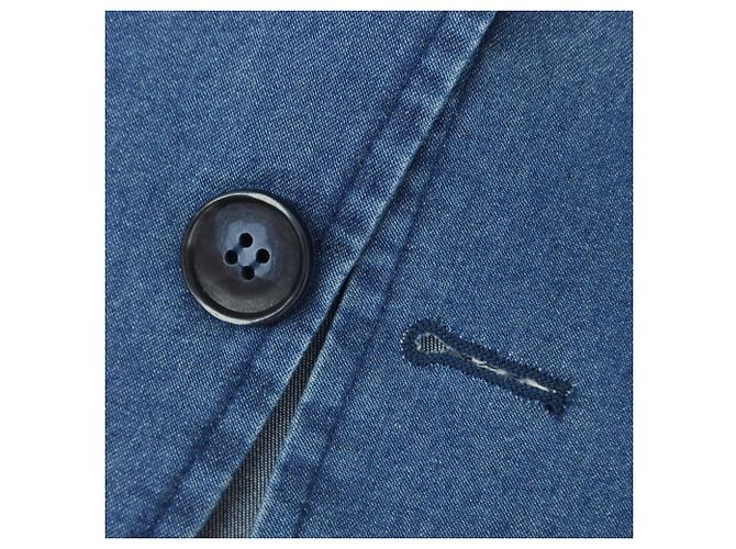 Autre Marque Jaqueta casual de algodão chambray Giannetto Azul - vista 7