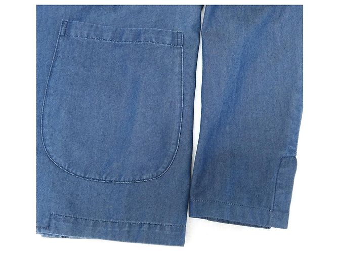 Autre Marque Jaqueta casual de algodão chambray Giannetto Azul - vista 8