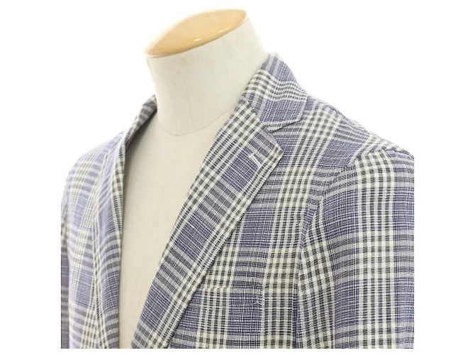Autre Marque Chaqueta casual de algodón a cuadros Giannetto Púrpura - vista 2