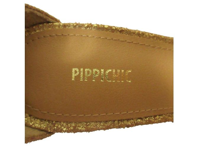 Autre Marque Sandali in pelle PIPPICHIC Marrone D'oro - vista 4