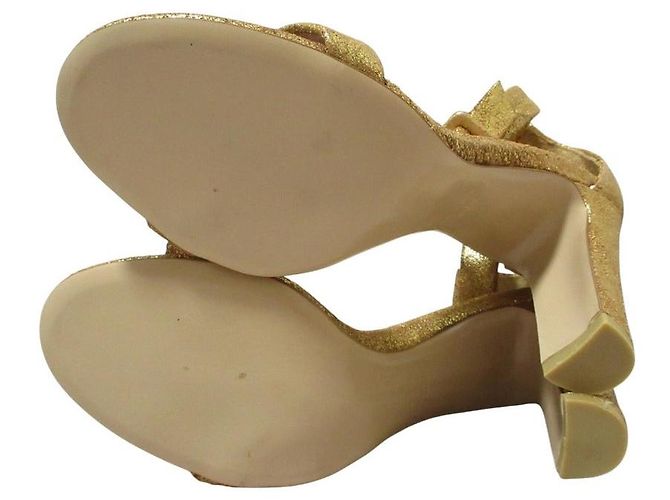 Autre Marque Sandali in pelle PIPPICHIC Marrone D'oro - vista 7