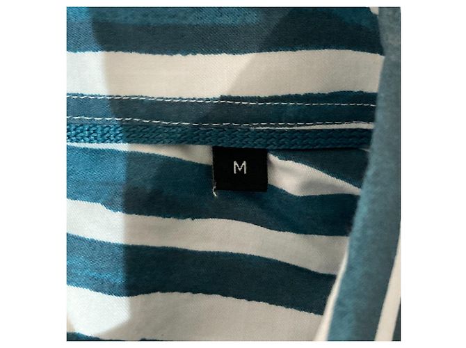 Hugo Boss Camicia BOSS a righe in cotone a maniche corte Bianco Blu - vista 6