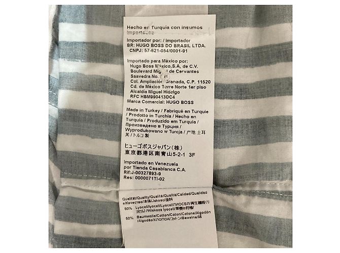 Hugo Boss Camicia BOSS a righe in cotone a maniche corte Bianco Blu - vista 9